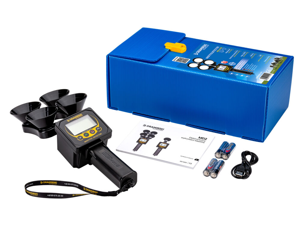 4-kubkowy wykrywacz mastitis wraz z opakowaniem transportowym